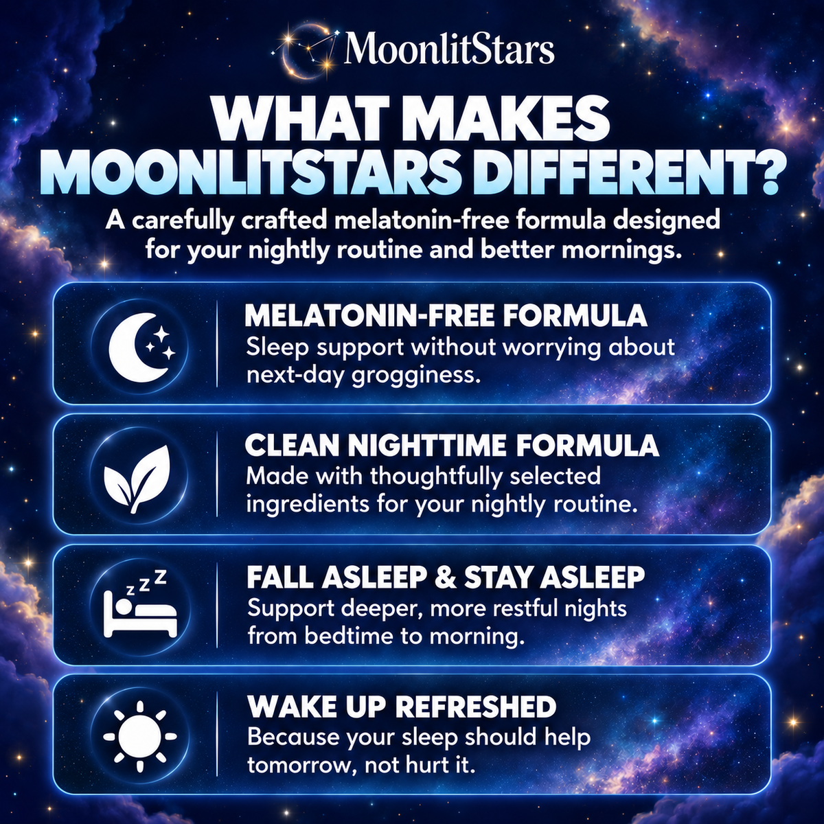 MoonlitStars™ Melatonin-Free Sleep Gummies