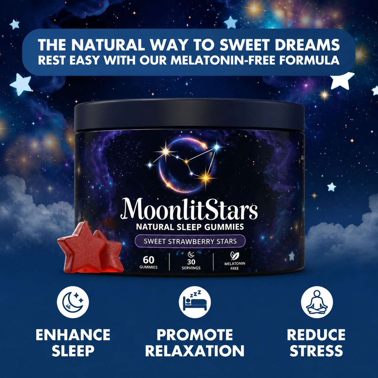 MoonlitStars™ Natural Sleep Gummies
